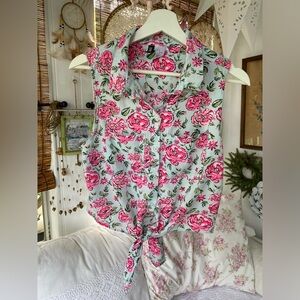 Floral Print Tie Top